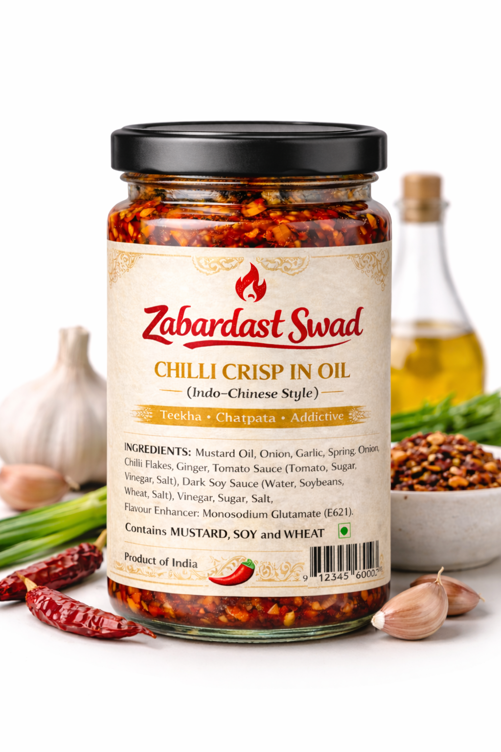 Zabardast Swad Chilli Crisp in Oil – Indo-Chinese Style (Crunchy, Spicy & Addictive)